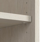 Linen White Oak 5-Shelf Bookcase with Glass Doors, Set of 2