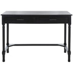 2-Drawer Writing Desk with Chevron Pattern – Black, Taupe, Distressed Grey & White