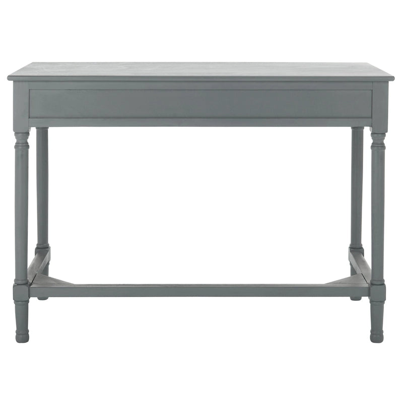 2-Drawer Writing Desk with Chevron Pattern – Black, Taupe, Distressed Grey & White
