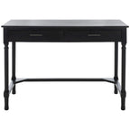 2-Drawer Writing Desk with Chevron Pattern – Black, Taupe, Distressed Grey & White
