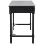 2-Drawer Writing Desk with Chevron Pattern – Black, Taupe, Distressed Grey & White