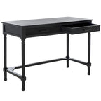 2-Drawer Writing Desk with Chevron Pattern – Black, Taupe, Distressed Grey & White