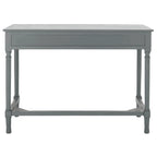 2-Drawer Writing Desk with Chevron Pattern – Black, Taupe, Distressed Grey & White