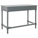 2-Drawer Writing Desk with Chevron Pattern – Black, Taupe, Distressed Grey & White
