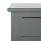 2-Drawer Writing Desk with Chevron Pattern – Black, Taupe, Distressed Grey & White