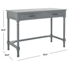 2-Drawer Writing Desk with Chevron Pattern – Black, Taupe, Distressed Grey & White