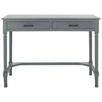 2-Drawer Writing Desk with Chevron Pattern – Black, Taupe, Distressed Grey & White