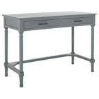 2-Drawer Writing Desk with Chevron Pattern – Black, Taupe, Distressed Grey & White