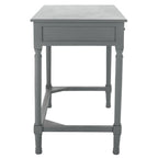 2-Drawer Writing Desk with Chevron Pattern – Black, Taupe, Distressed Grey & White