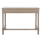 2-Drawer Writing Desk with Chevron Pattern – Black, Taupe, Distressed Grey & White