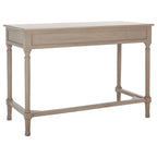 2-Drawer Writing Desk with Chevron Pattern – Black, Taupe, Distressed Grey & White