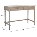 2-Drawer Writing Desk with Chevron Pattern – Black, Taupe, Distressed Grey & White