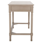 2-Drawer Writing Desk with Chevron Pattern – Black, Taupe, Distressed Grey & White
