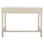 2-Drawer Writing Desk with Chevron Pattern – Black, Taupe, Distressed Grey & White