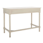 2-Drawer Writing Desk with Chevron Pattern – Black, Taupe, Distressed Grey & White