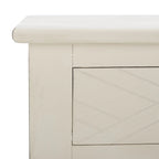 2-Drawer Writing Desk with Chevron Pattern – Black, Taupe, Distressed Grey & White