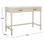2-Drawer Writing Desk with Chevron Pattern – Black, Taupe, Distressed Grey & White