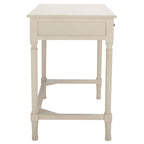 2-Drawer Writing Desk with Chevron Pattern – Black, Taupe, Distressed Grey & White