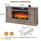 Farmhouse Style Electric Fireplace TV Stand, Fits up to 80" TV – Antique White / Black / Light Brown / Purple Oak