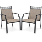 High-Back Patio Armchair, Blue/Coffee/Black, Set of 2