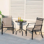 High-Back Patio Armchair, Blue/Coffee/Black, Set of 2