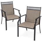 High-Back Patio Armchair, Blue/Coffee/Black, Set of 2