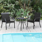 High-Back Patio Armchair, Blue/Coffee/Black, Set of 2