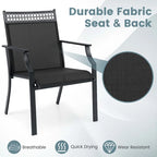 High-Back Patio Armchair, Blue/Coffee/Black, Set of 2