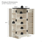 47" Farmhouse Kitchen Pantry Cabinet with Double Barn Doors – Rustic Grey / Blue / Black / White / Brown