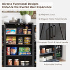47" Farmhouse Kitchen Pantry Cabinet with Double Barn Doors – Rustic Grey / Blue / Black / White / Brown