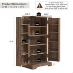 47" Farmhouse Kitchen Pantry Cabinet with Double Barn Doors – Rustic Grey / Blue / Black / White / Brown