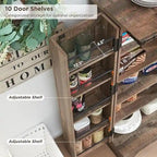 47" Farmhouse Kitchen Pantry Cabinet with Double Barn Doors – Rustic Grey / Blue / Black / White / Brown