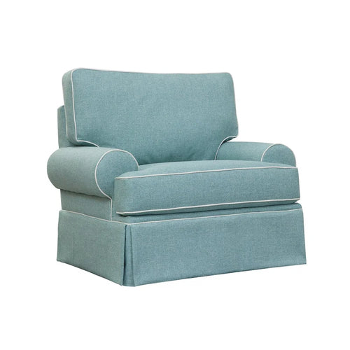 Aqua Upholstered Arm Chair, Single Seat