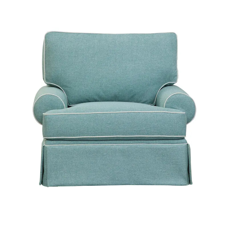 Aqua Upholstered Arm Chair, Single Seat