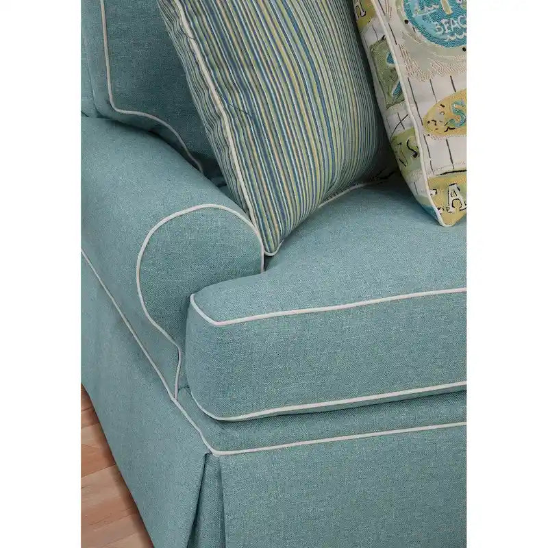 Aqua Upholstered Arm Chair, Single Seat