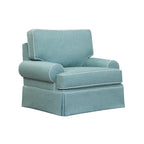 Aqua Upholstered Arm Chair, Single Seat