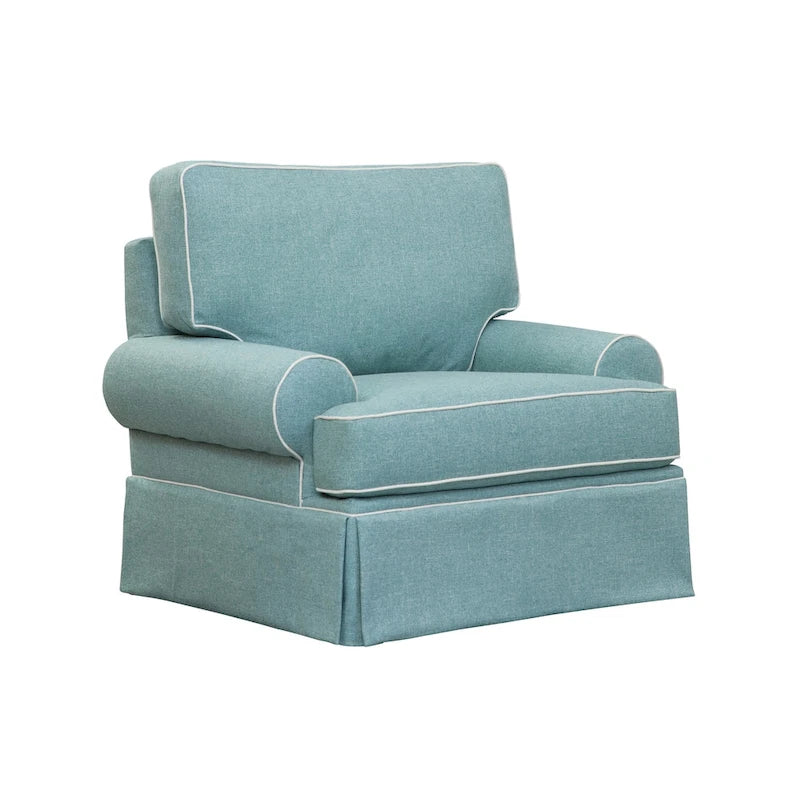 Aqua Upholstered Arm Chair, Single Seat