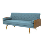 Beige / Red / Blue / Grey Mid-Century Tufted Sofa, Seats 4