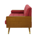 Beige / Red / Blue / Grey Mid-Century Tufted Sofa, Seats 4