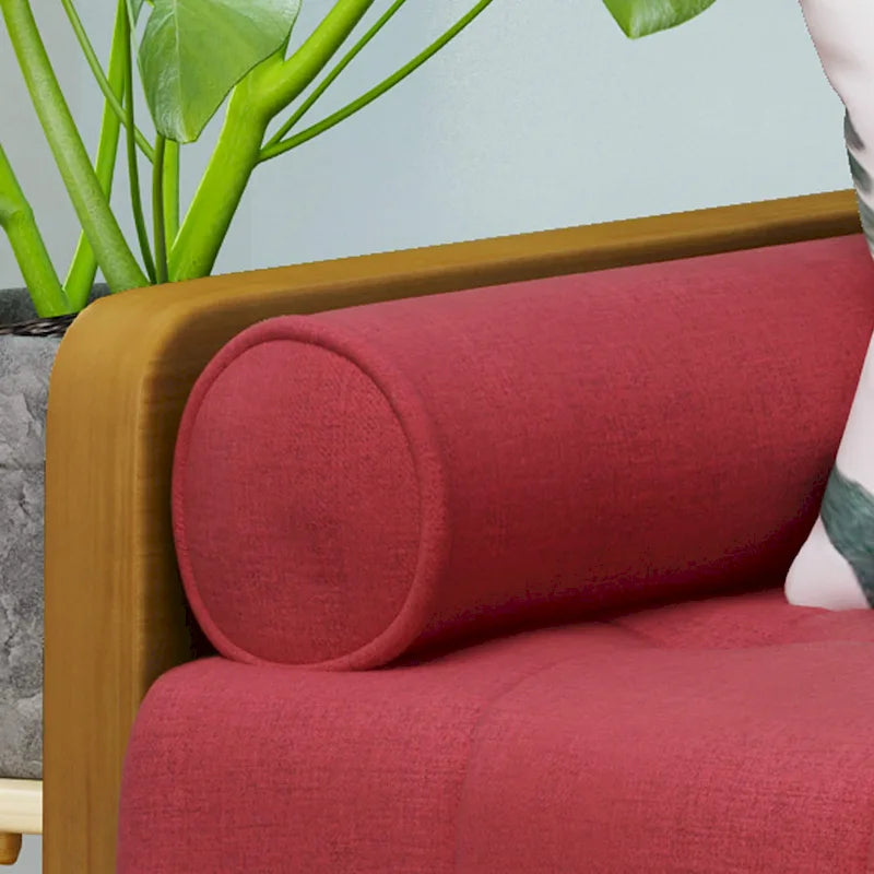 Beige / Red / Blue / Grey Mid-Century Tufted Sofa, Seats 4