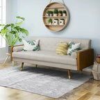 Beige / Red / Blue / Grey Mid-Century Tufted Sofa, Seats 4