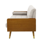 Beige / Red / Blue / Grey Mid-Century Tufted Sofa, Seats 4