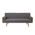 Beige / Red / Blue / Grey Mid-Century Tufted Sofa, Seats 4