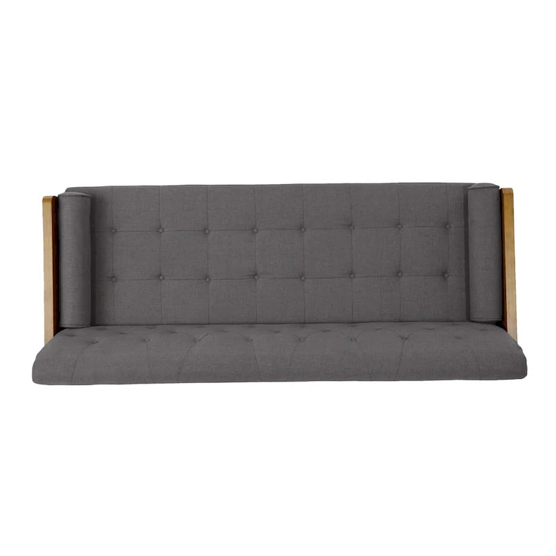 Beige / Red / Blue / Grey Mid-Century Tufted Sofa, Seats 4