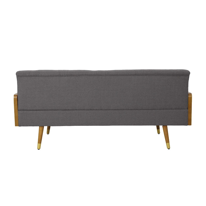 Beige / Red / Blue / Grey Mid-Century Tufted Sofa, Seats 4