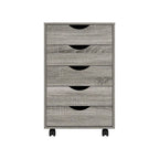 5-Drawer Wood Storage Dresser with Wheels – White / Espresso / Oak / Black | Multiple Colors
