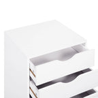5-Drawer Wood Storage Dresser with Wheels – White / Espresso / Oak / Black | Multiple Colors