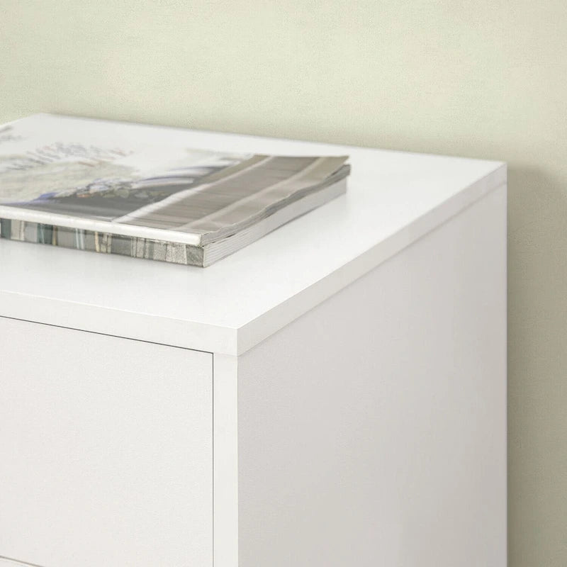 5-Drawer Wood Storage Dresser with Wheels – White / Espresso / Oak / Black | Multiple Colors