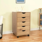 5-Drawer Wood Storage Dresser with Wheels – White / Espresso / Oak / Black | Multiple Colors