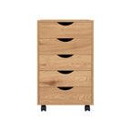 5-Drawer Wood Storage Dresser with Wheels – White / Espresso / Oak / Black | Multiple Colors
